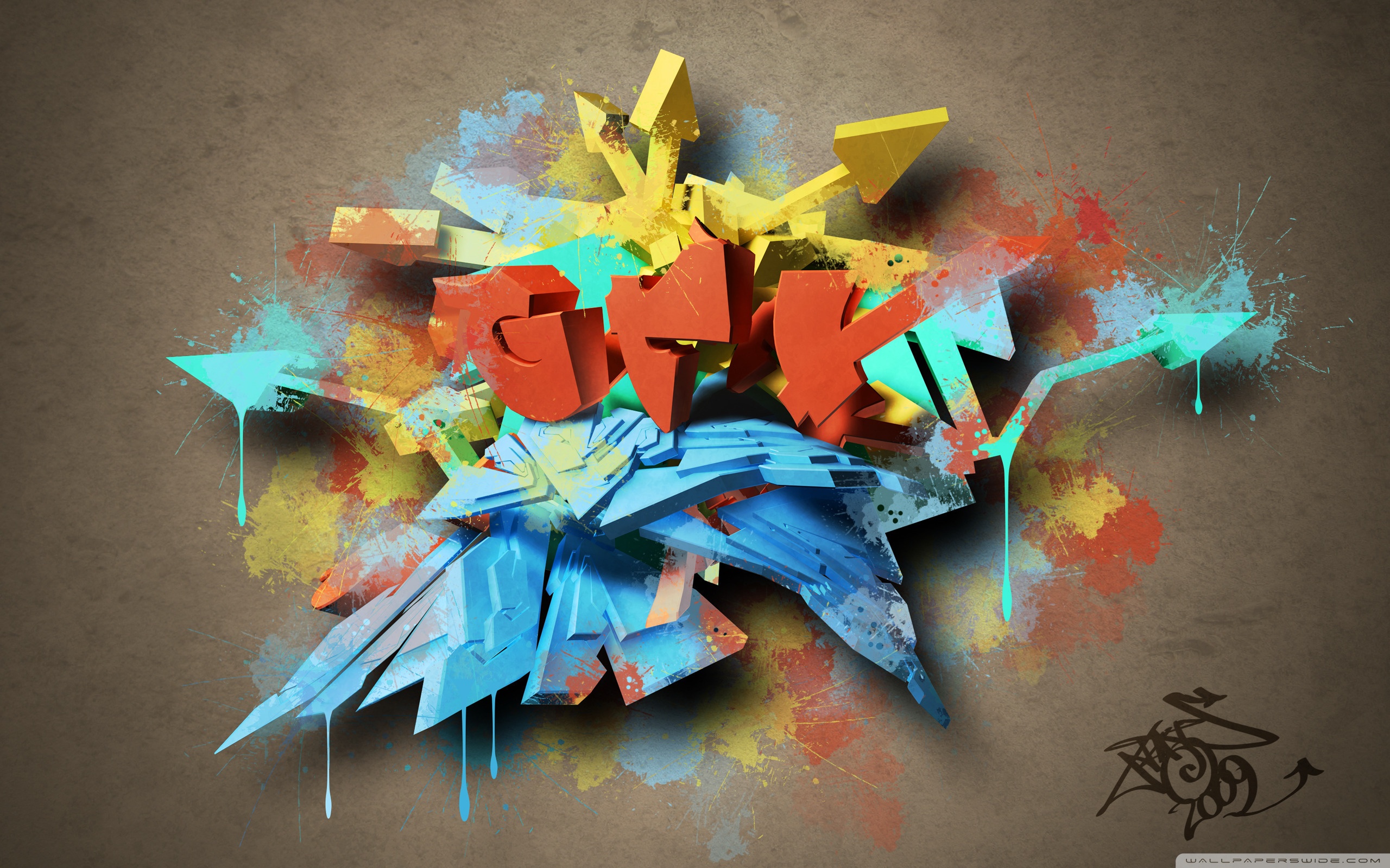 3D Colorful Graffiti 4K HD Desktop Wallpaper For