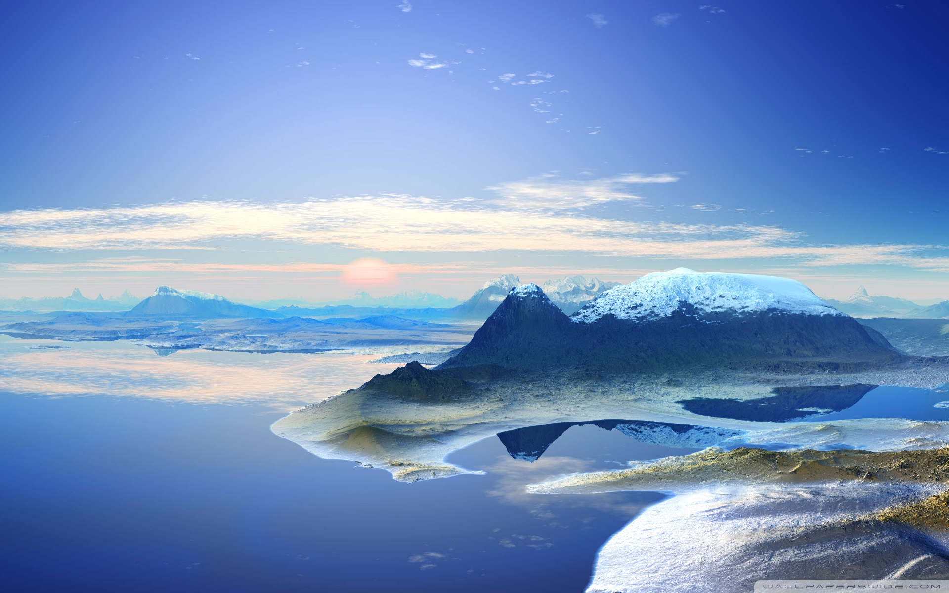 3D Mountain Scenery Ultra HD Desktop Background Wallpaper for : Tablet :  Smartphone
