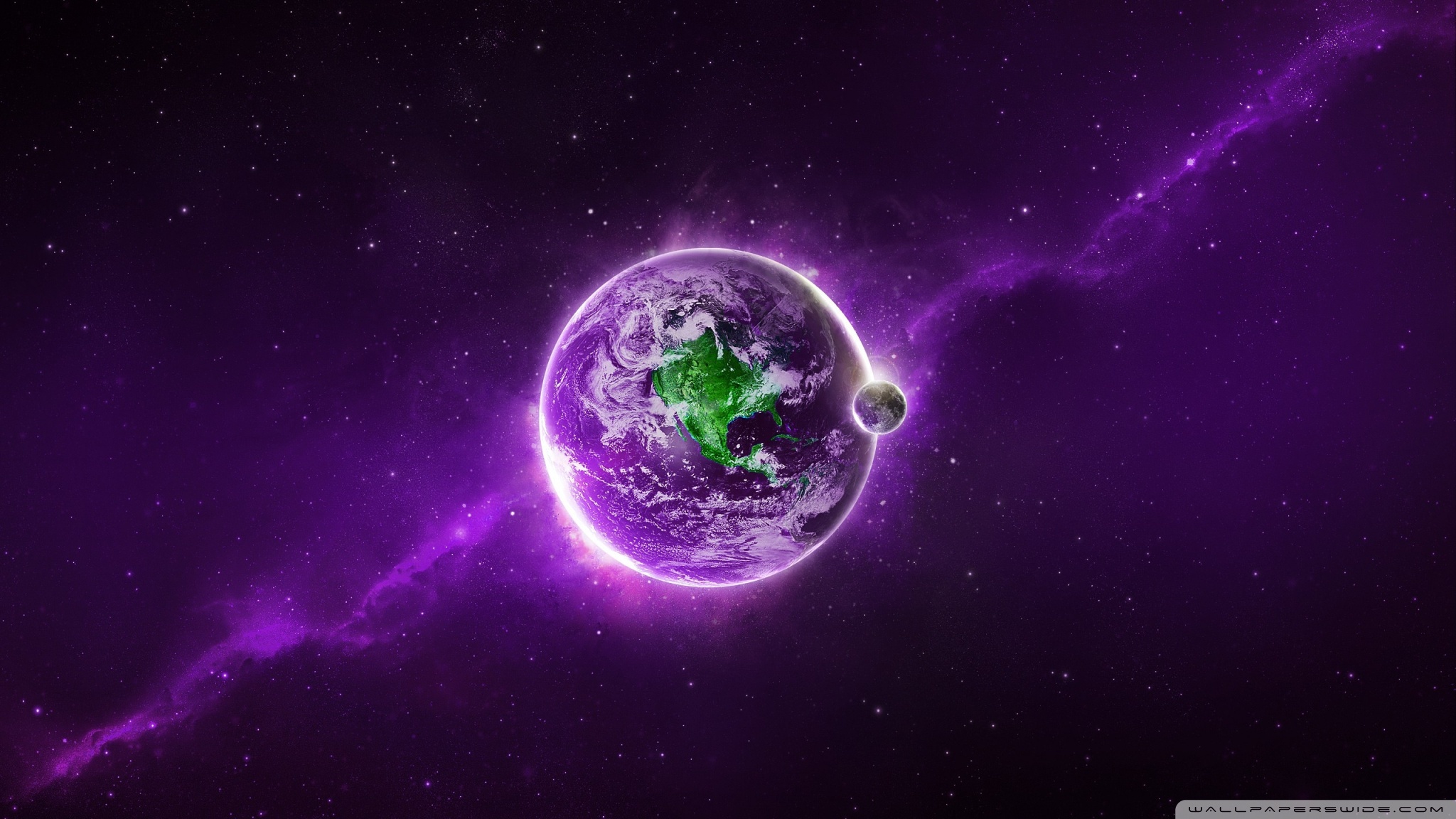 Purple Galaxy Background 2048x1152