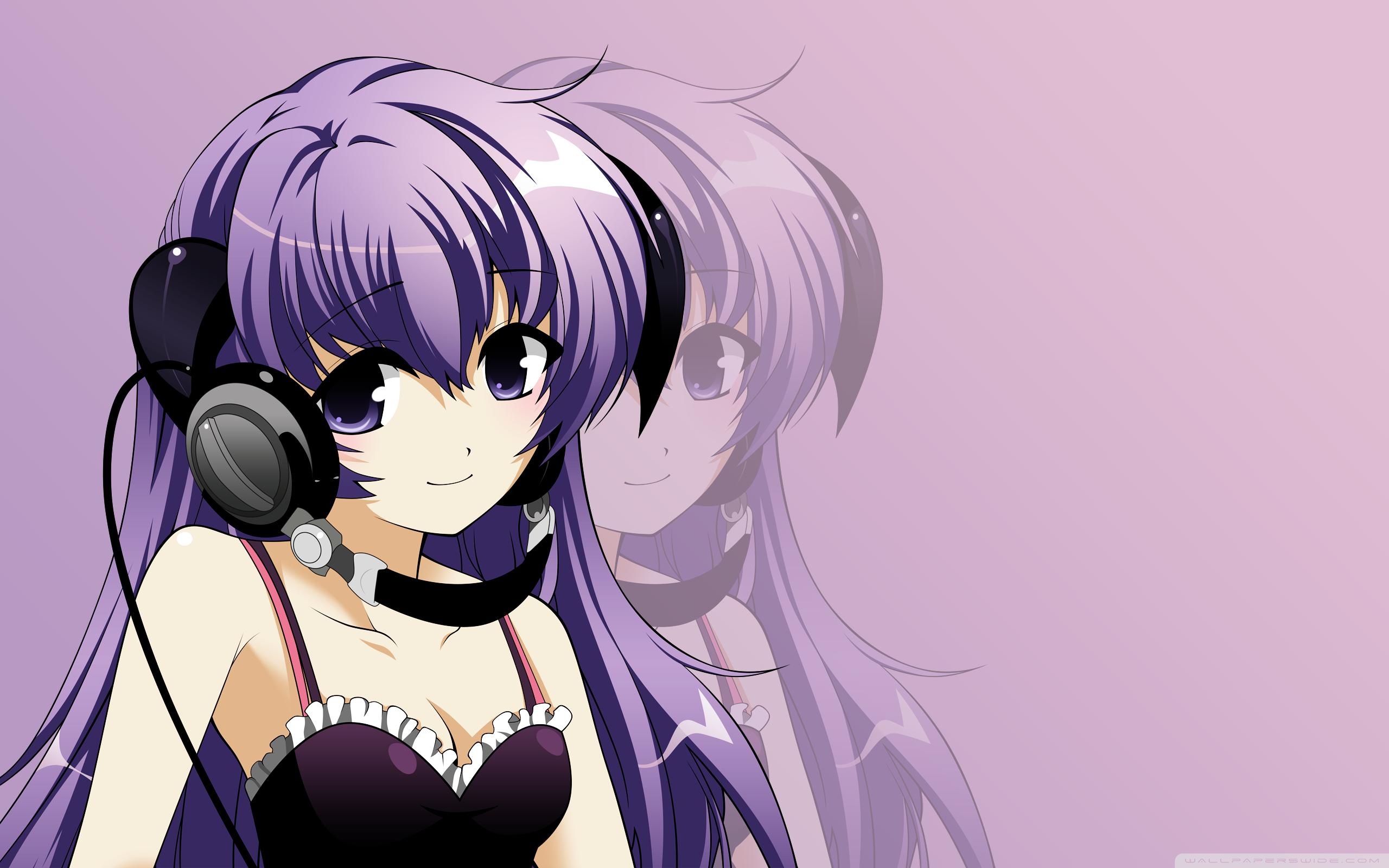 Anime Girl Listening Music Ultra Hd Desktop Background Wallpaper For 4k Uhd Tv Tablet Smartphone