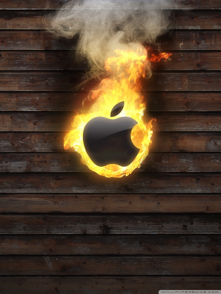 Apple Logo On Fire 4K HD Desktop Wallpaper For 4K Ultra HD TV