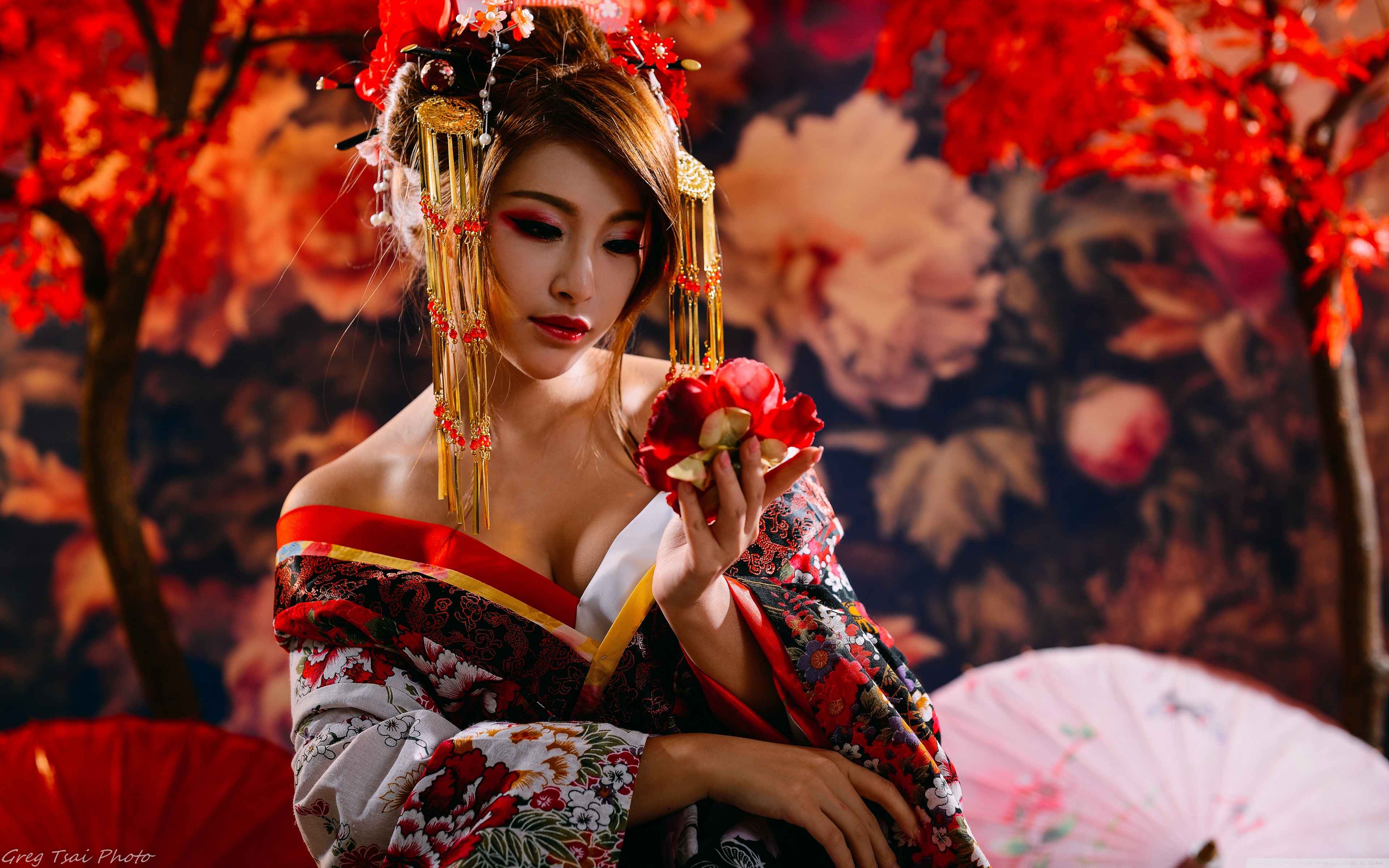 Beautiful Traditional Japanese Woman Ultra HD Desktop Background Wallpaper  for 4K UHD TV : Widescreen & UltraWide Desktop & Laptop : Tablet :  Smartphone
