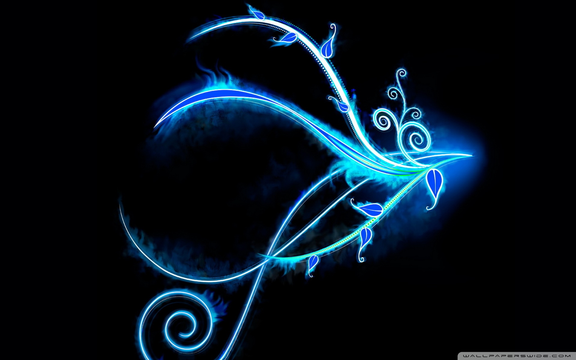 Blue Neon Light Swirls Ultra HD Desktop Background ...