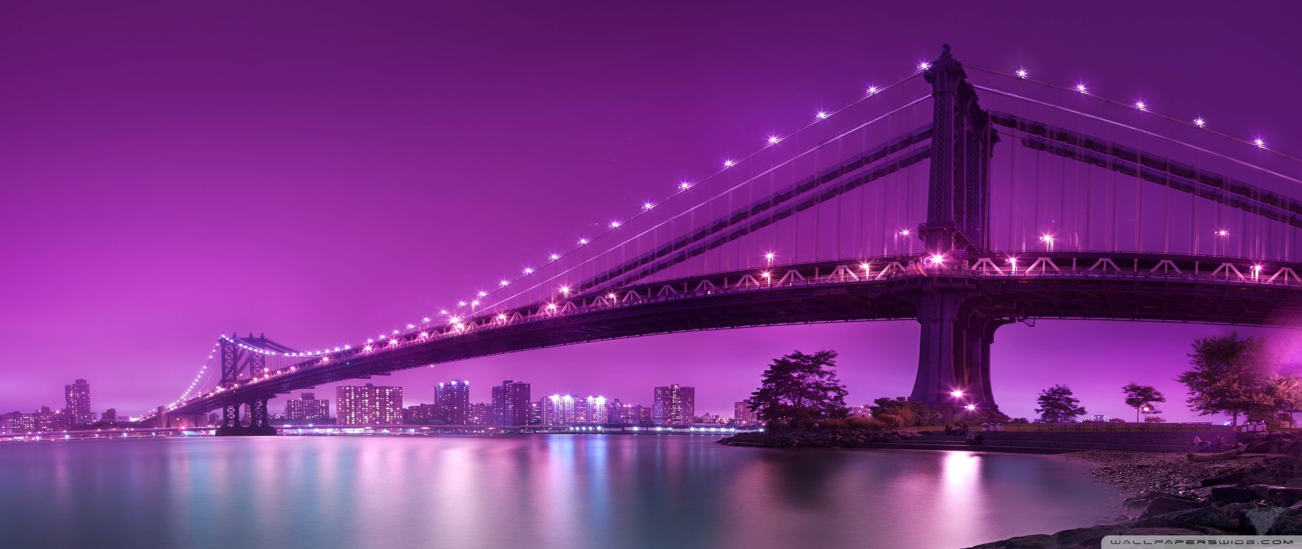 Bridge, Purple Light 4K HD Desktop Wallpaper for 4K Ultra ...