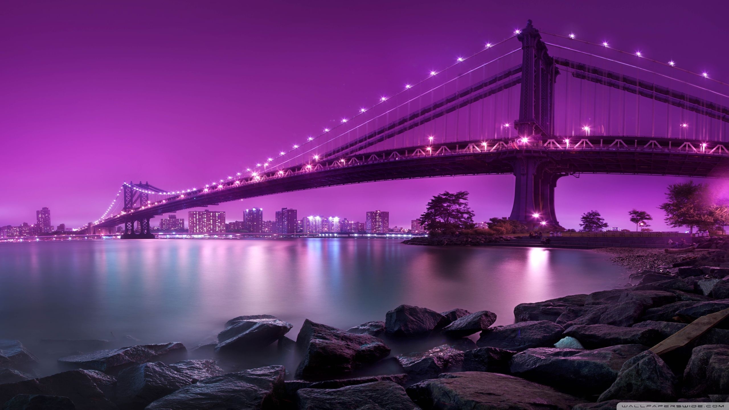 Bridge, Purple Light Ultra HD Desktop Background Wallpaper for 4K UHD TV :  Tablet : Smartphone