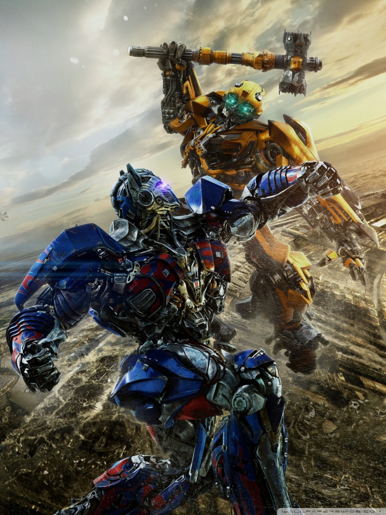 Bumblebee VS Optimus Prime Transformers The Last Knight Canvas Wall Art 30 X 18 // 75 X 45cm