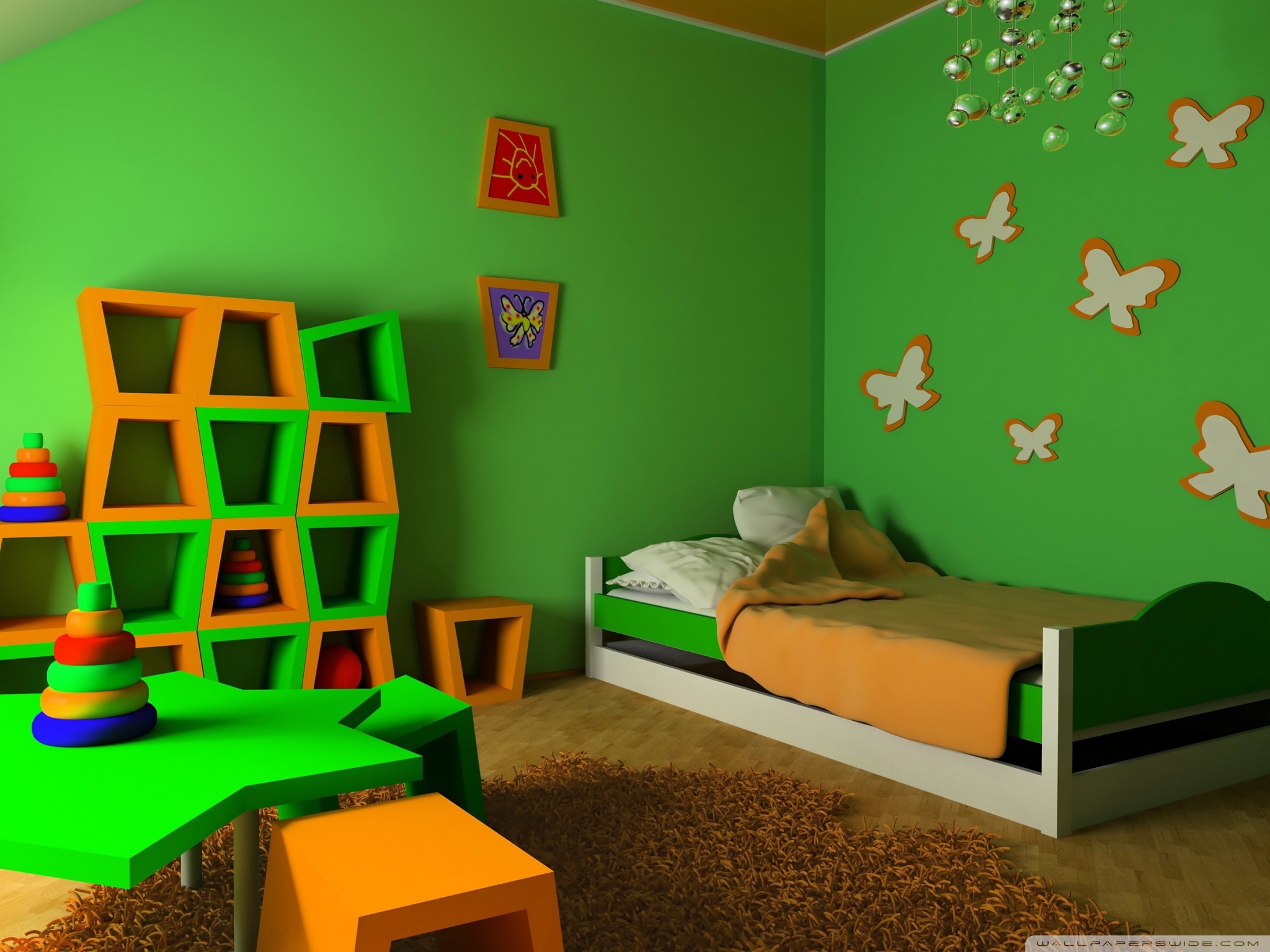 Children Bedroom Green Walls Ultra Hd Desktop Background Wallpaper For 4k Uhd Tv Multi Display Dual Monitor Tablet Smartphone