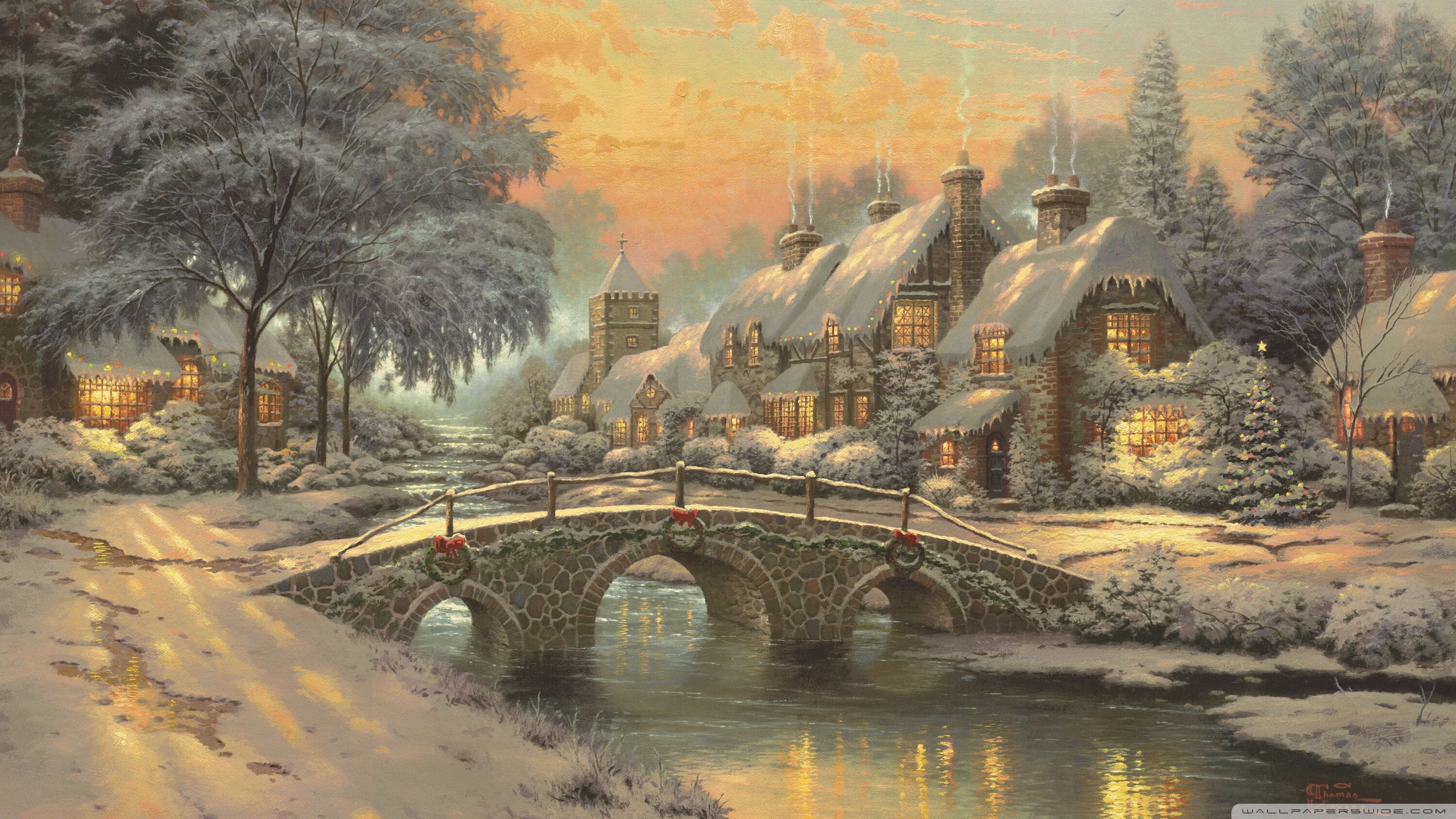 Christmas Painting by Thomas Kinkade