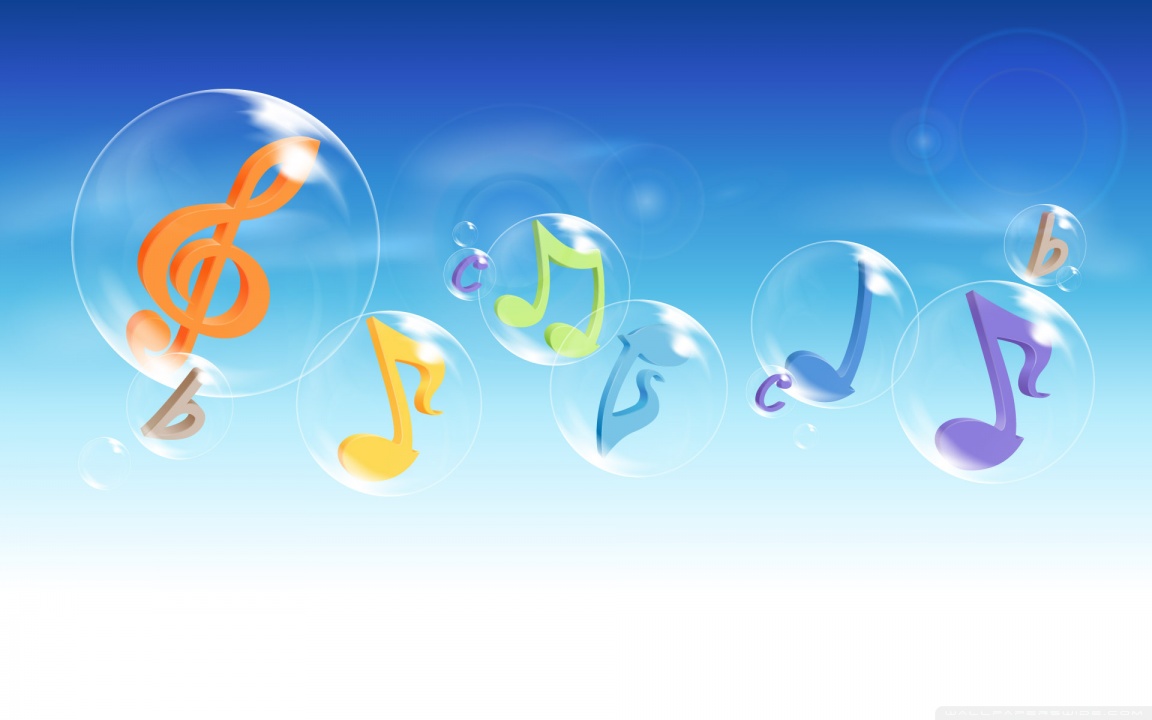 Colorful Musical Notes 3 desktop wallpaper : Widescreen : High Definition : 