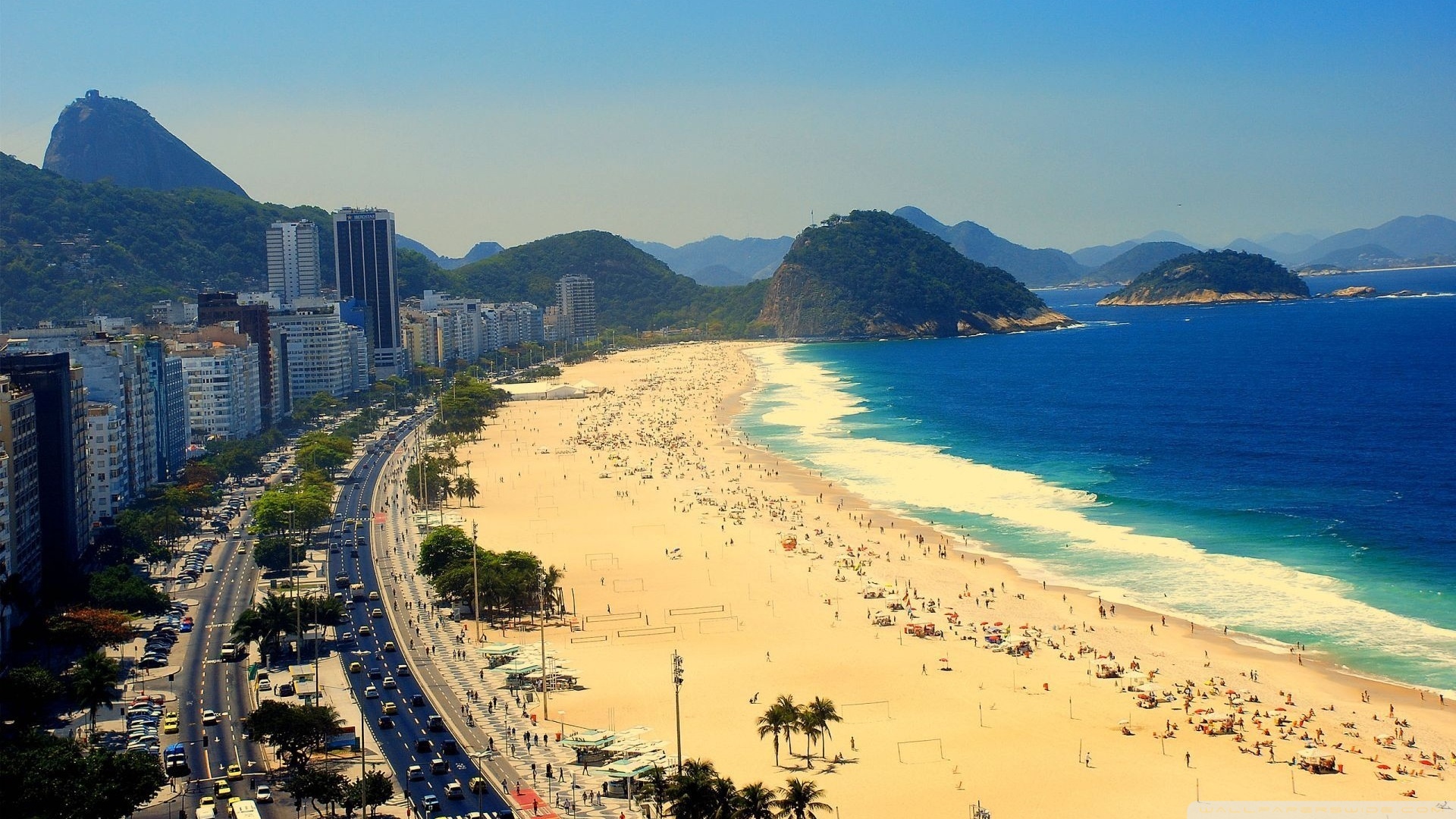 Copacabana Beach Aerial View Of Rio De Janeiro Brazil
