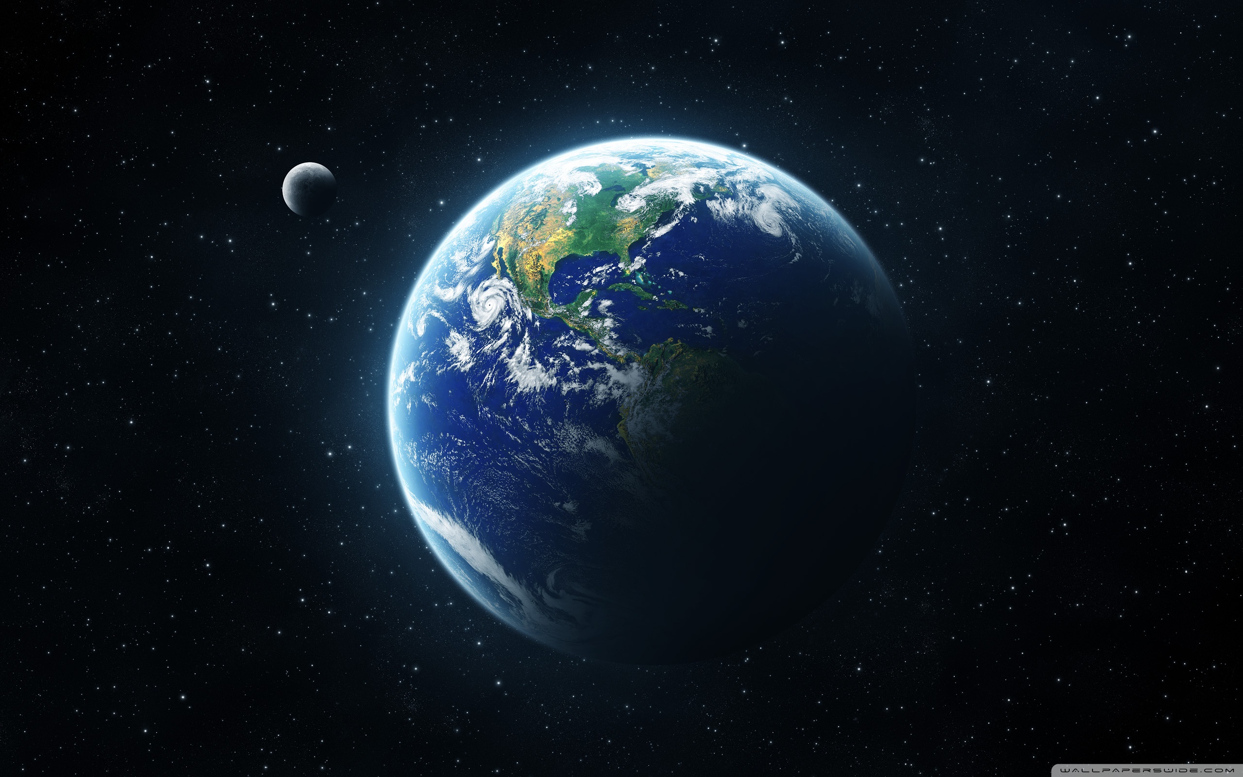 Earth And Moon From Space 4K HD Desktop Wallpaper For 4K Ultra