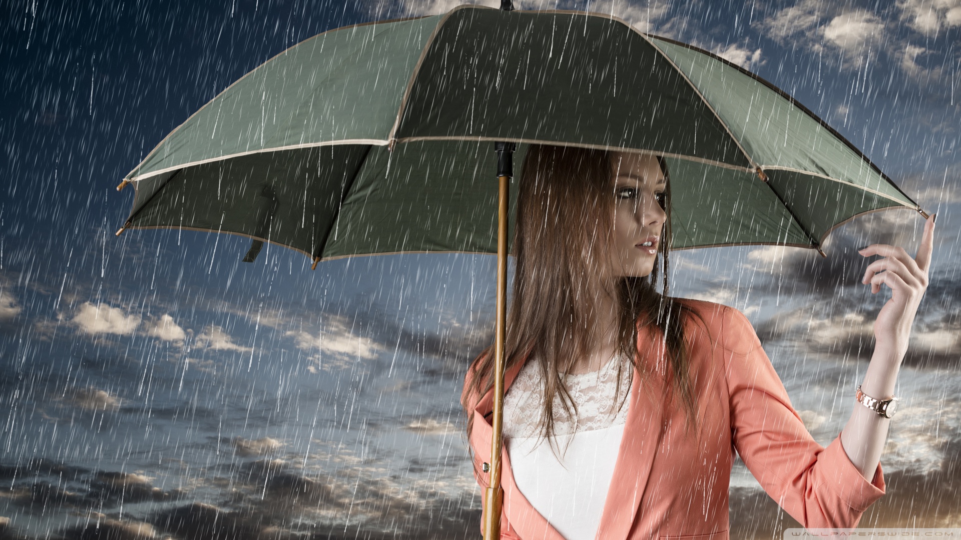 Girl In The Rain Ultra HD Desktop Background Wallpaper for 4K UHD TV :  Tablet : Smartphone