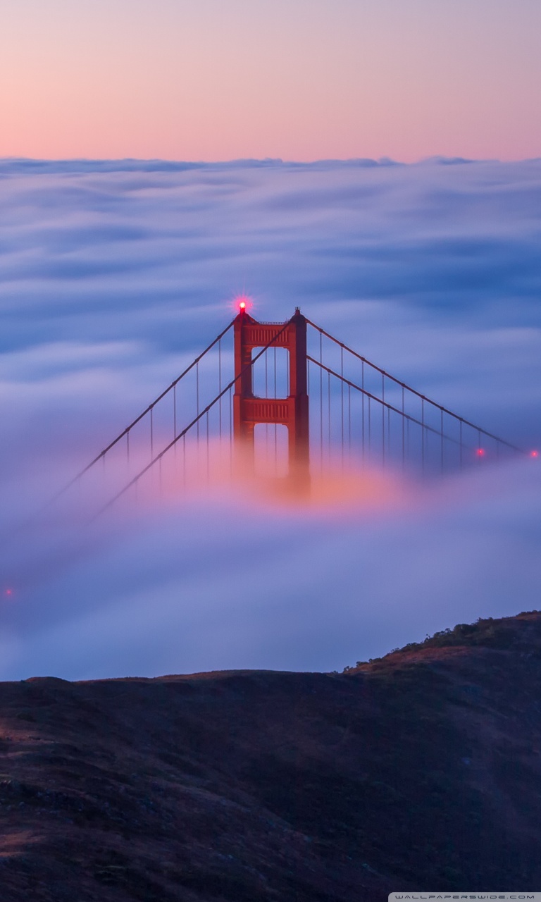 Golden Gate Bridge Fog Sunrise Ultra HD