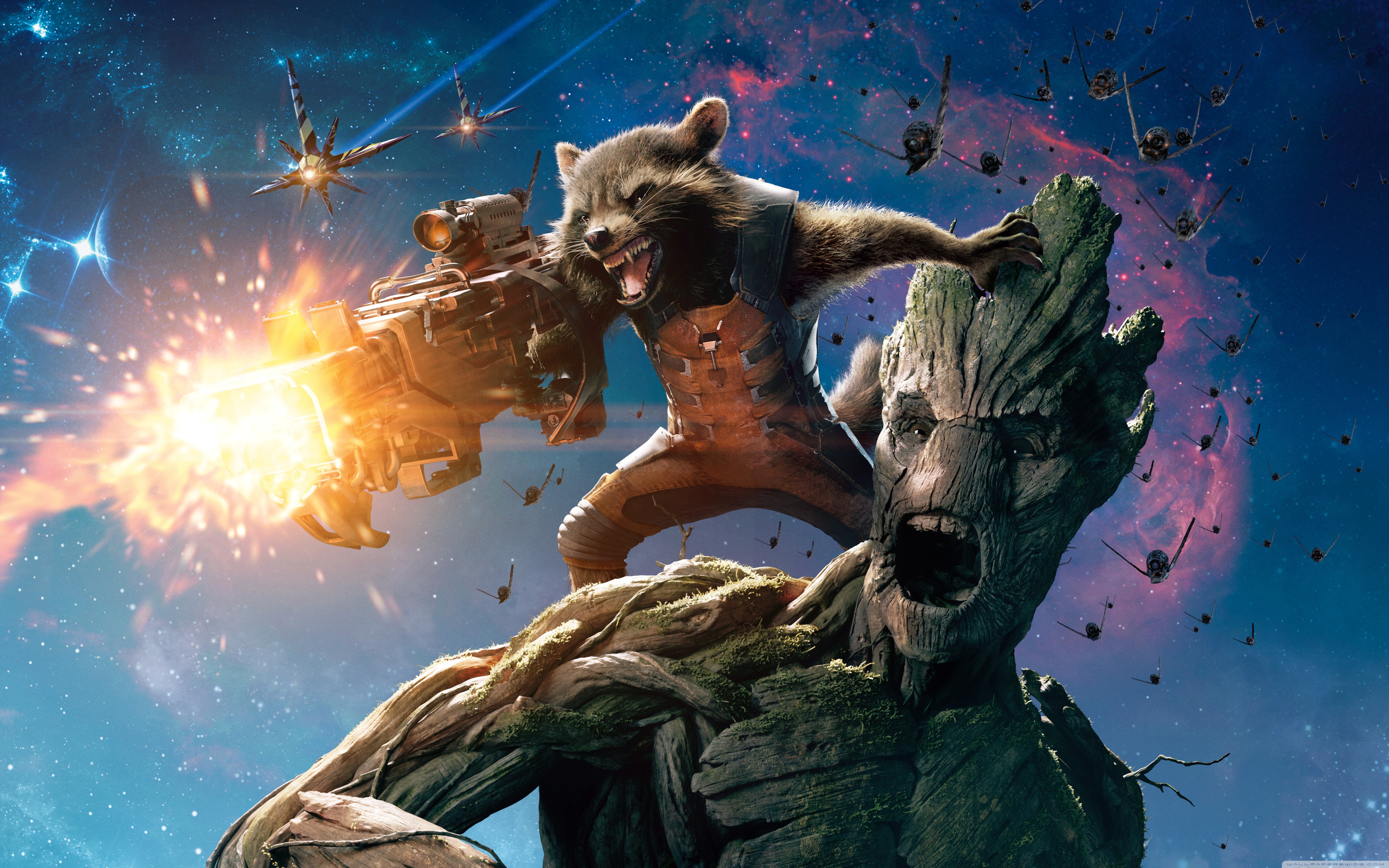 Guardians Of The Galaxy Groot And Rocket Raccoon 4K HD Desktop