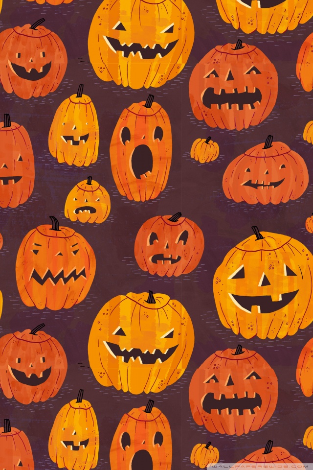 Halloween Pumpkins Pattern Hd Desktop Wa Iphone スマホ ハロウィンにぴったりな待ち受け壁紙画像 640 960 Naver まとめ