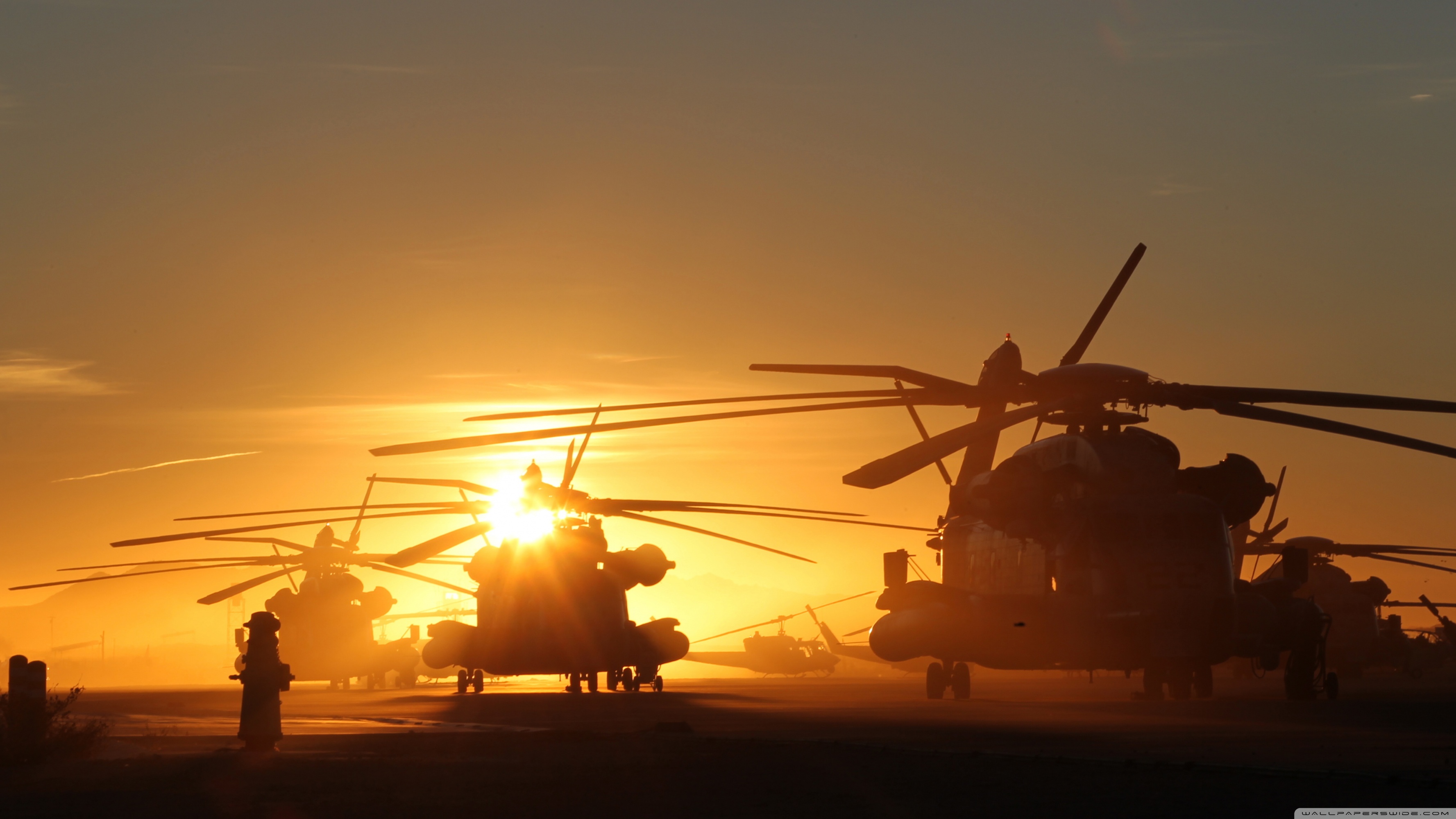 Helicopters At Sunset Ultra HD Desktop Background Wallpaper for 4K UHD TV :  Multi Display, Dual Monitor : Tablet : Smartphone