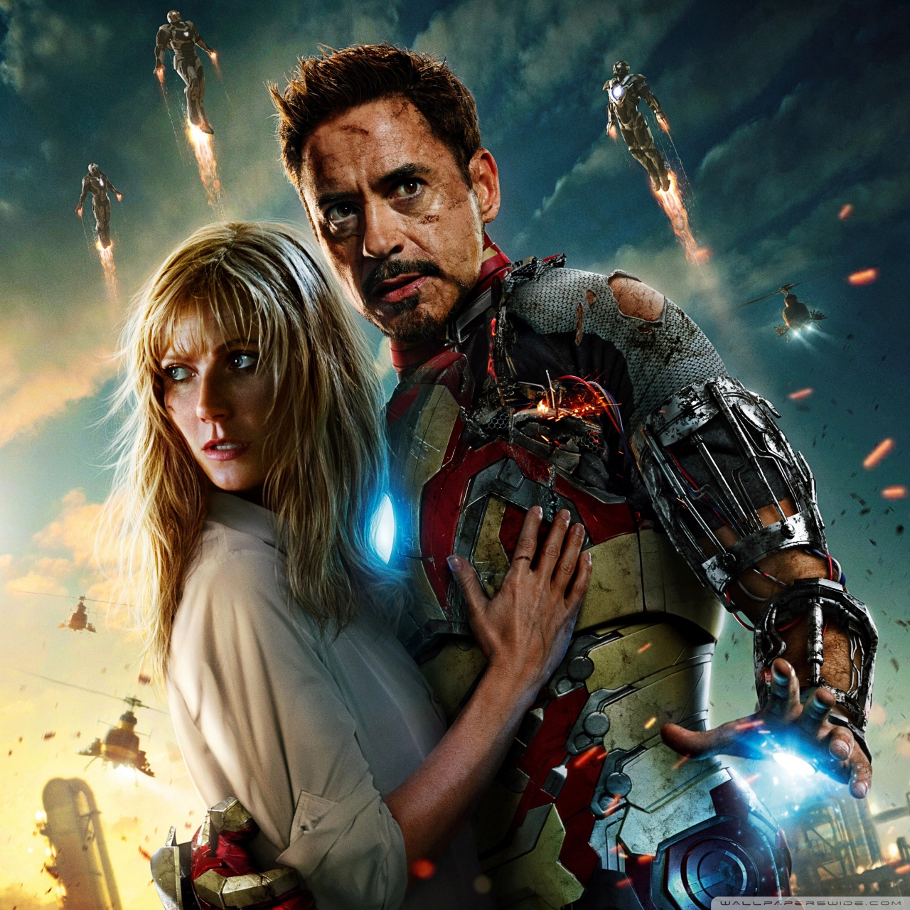 Iron Man 3 Tony Stark And Pepper Potts 4K HD Desktop Wallpaper
