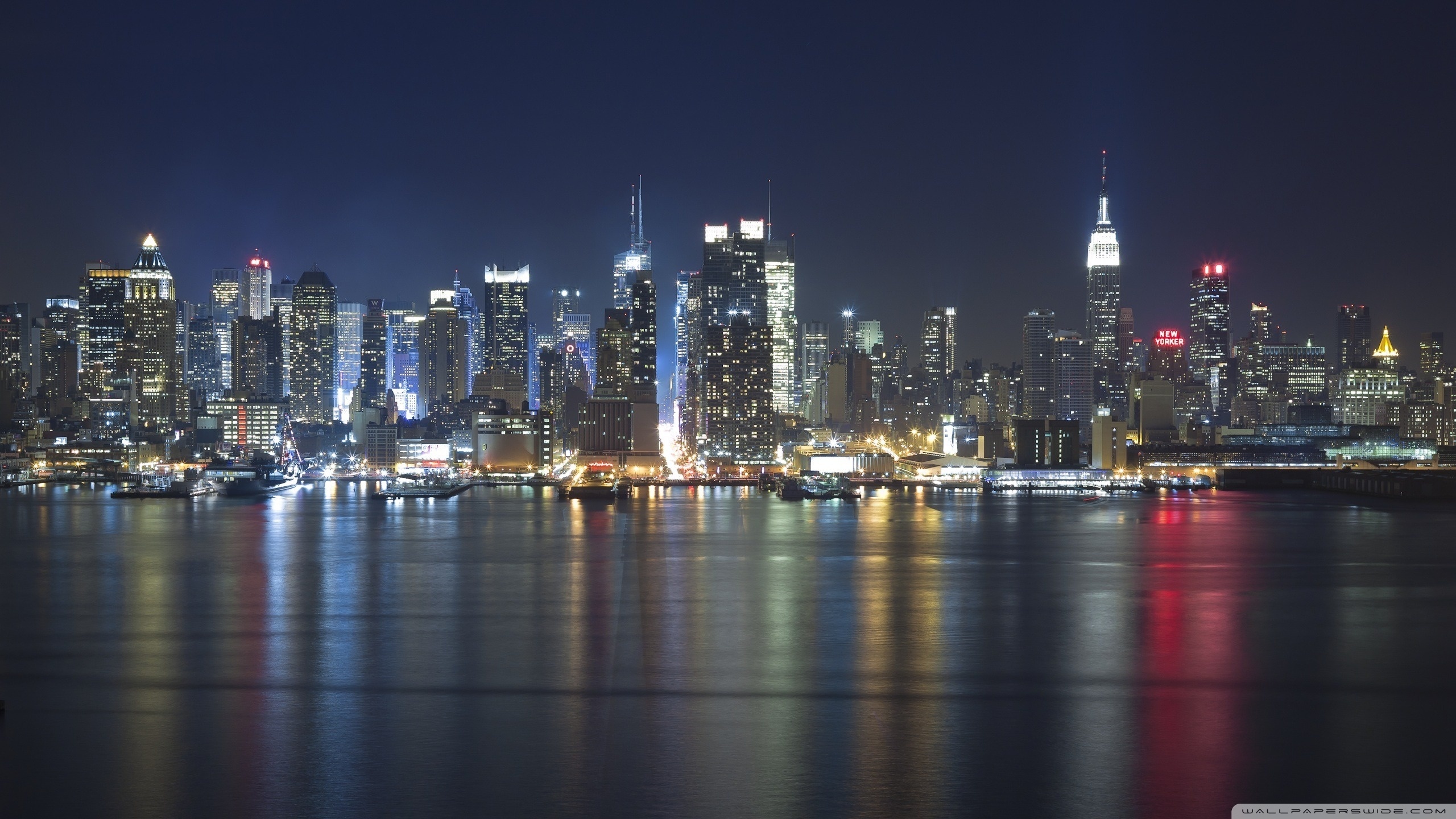 Manhattan Panorama At Night Ultra HD Desktop Background Wallpaper for 4K  UHD TV : Multi Display, Dual Monitor