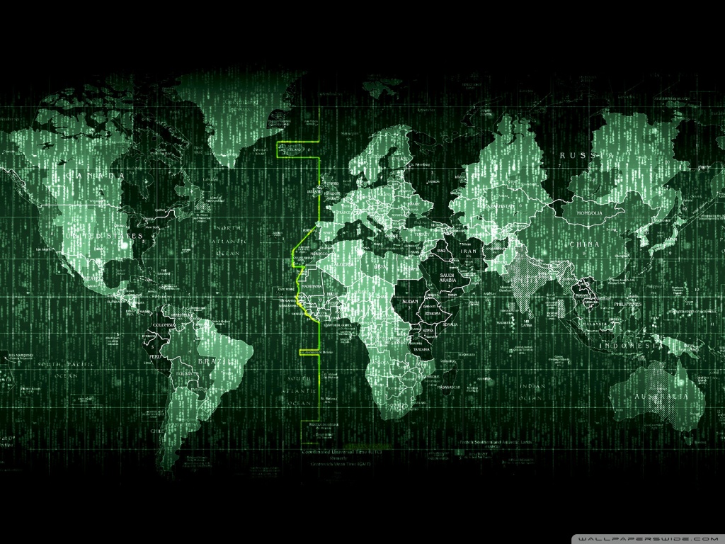 Matrix Code World Map 4K HD Desktop Wallpaper for 4K Ultra 