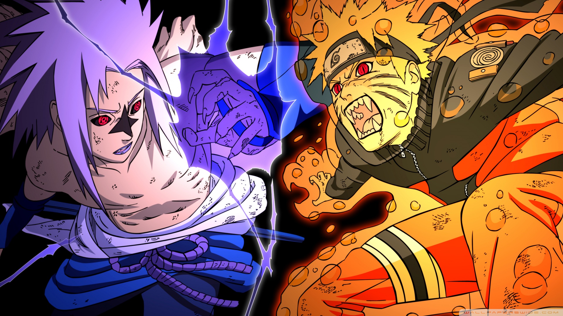 Naruto vs Sasuke - Fighting Ultra HD Desktop Background ...