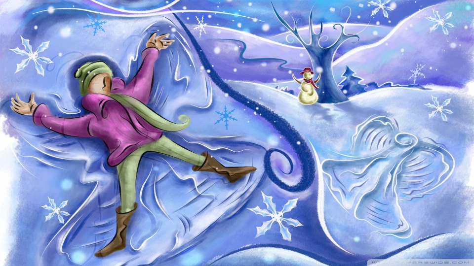 christmas snow wallpaper. Playing In The Snow Christmas