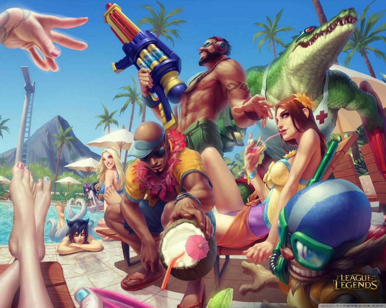 Pool Party League of Legends Ultra HD Desktop Background. 