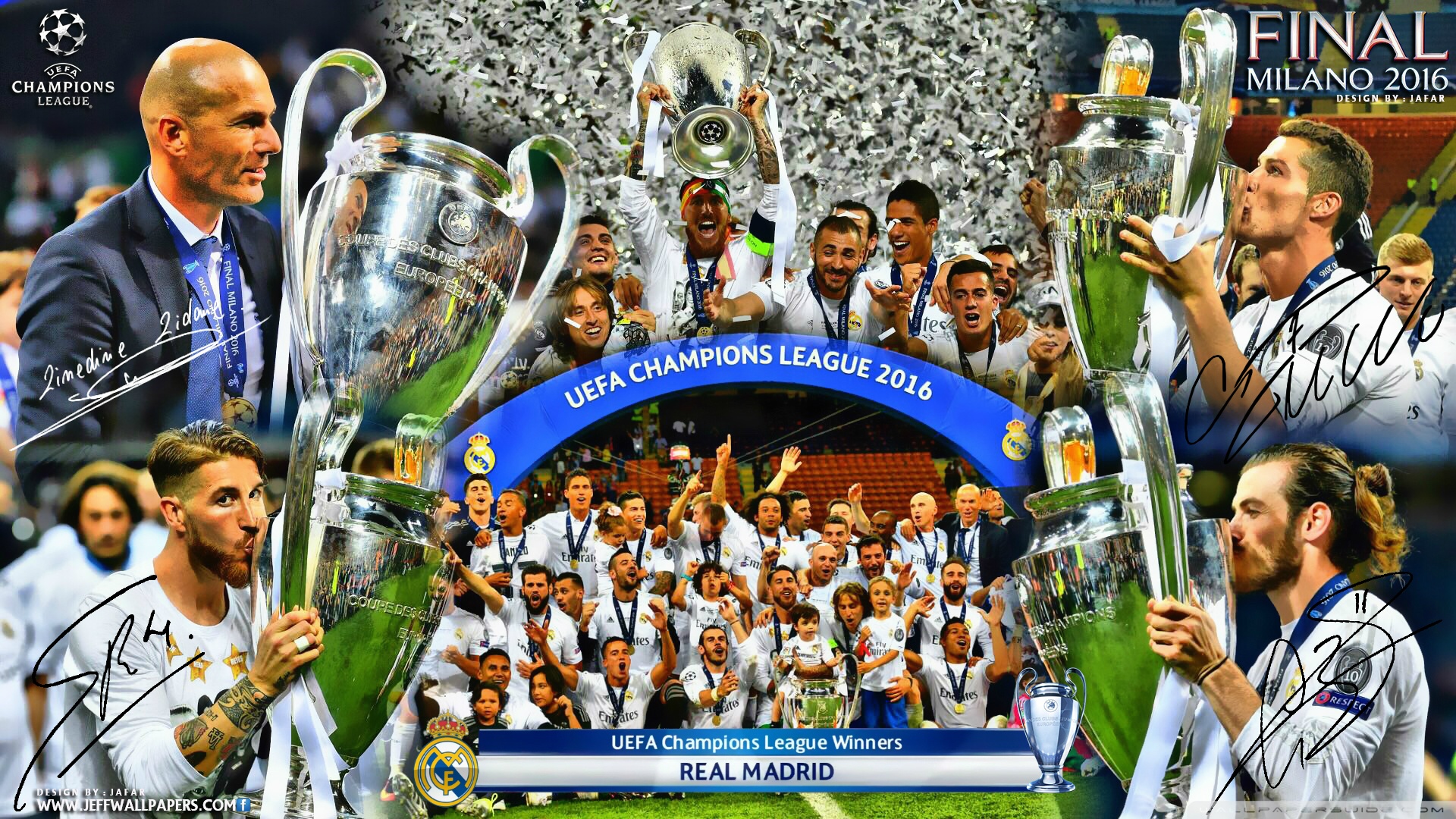 REAL MADRID CHAMPIONS LEAGUE WINNERS 2016 HD Desktop Wallpaper