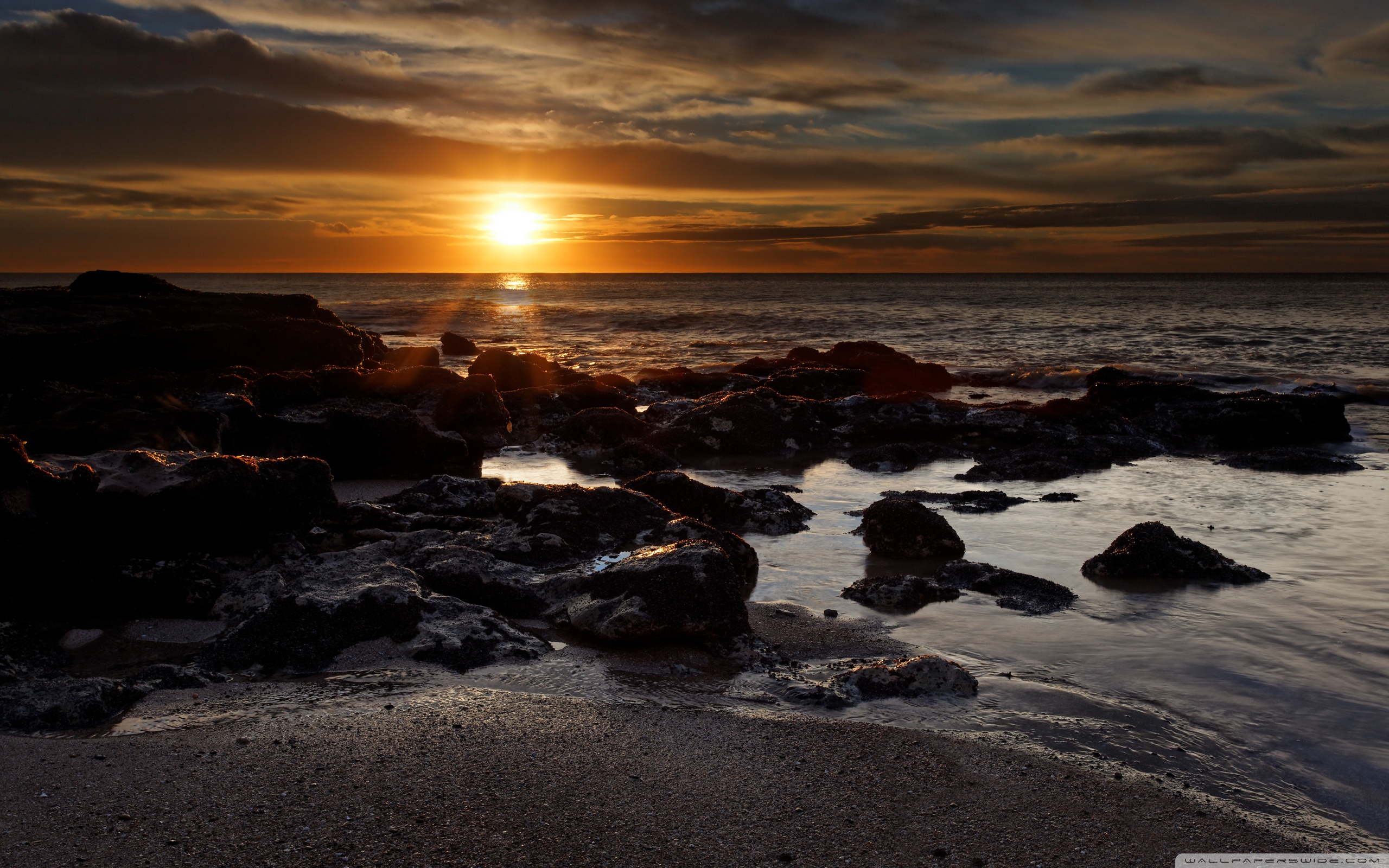 Rocky Beach Sunset Ultra HD Desktop Background Wallpaper for : Multi  Display, Dual Monitor : Tablet : Smartphone