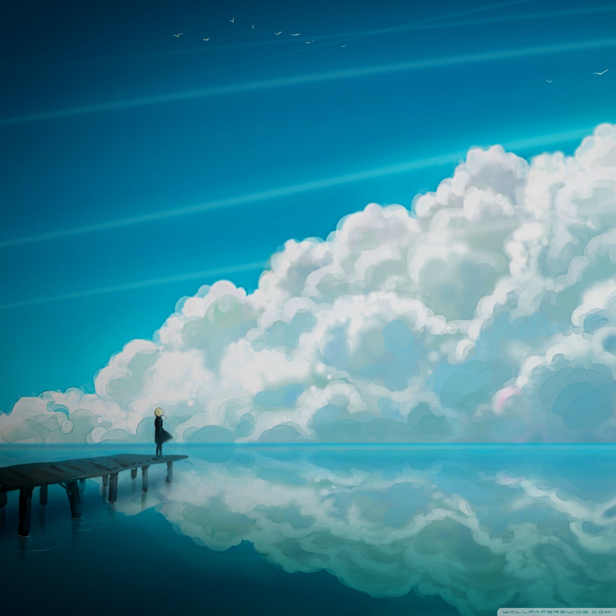 Sky Anime Ultra Hd Desktop Background Wallpaper For Widescreen