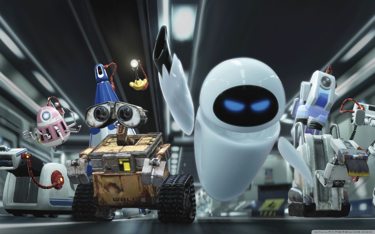 wall e and eve 2 wallpaper 1280x800