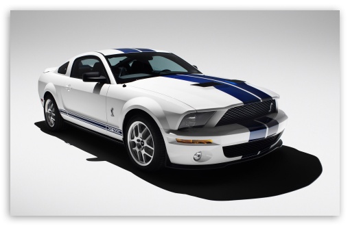 2007 Ford Shelby GT500 Production White 2 HD wallpaper for Standard 4:3 Fullscreen UXGA XGA SVGA ; Mobile VGA iPad - VGA QVGA Smartphone ( PocketPC GPS iPod Zune BlackBerry HTC Samsung LG Nokia Eten Asus ) ;