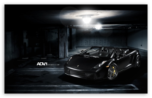 ADV1 Matte Black Lamborghini Gallardo Spyder HD wallpaper for Standard 43