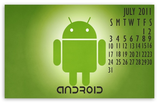 Android Calendar-July 2011 HD wallpaper for Standard 4:3 Fullscreen UXGA XGA SVGA ; Wide 16:10 Widescreen WHXGA WQXGA WUXGA WXGA ; HD 16:9 High Definition WQHD QWXGA 1080p 900p 720p QHD nHD ; Mobile VGA iPad - VGA QVGA Smartphone ( PocketPC GPS iPod Zune BlackBerry HTC Samsung LG Nokia Eten Asus ) ;