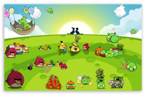 Angry Birds Party HD wallpaper for Wide 16:10 Widescreen WHXGA WQXGA WUXGA WXGA ;