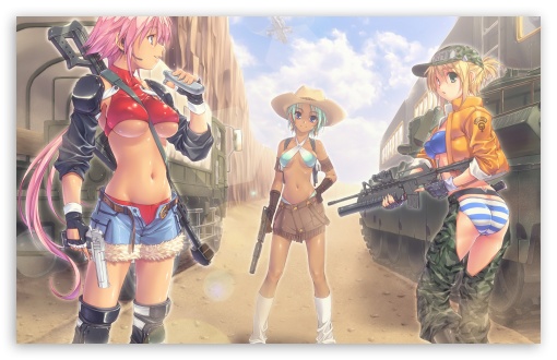 Anime Warrior Babes HD wallpaper for Wide 16:10 Widescreen WHXGA WQXGA WUXGA WXGA ;