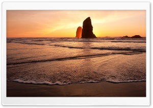 Beach Rock, Sunrise HD Wide Wallpaper for Widescreen
