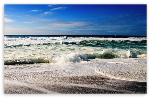 Blue Ocean Waves HD wallpaper for Wide 16:10 Widescreen WHXGA WQXGA WUXGA WXGA ;