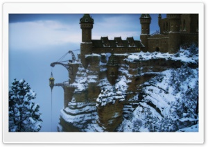 Castle On The Mountain Winter HD Wide Wallpaper for Widescreen