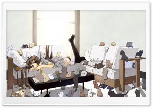 Cats Manga HD Wide Wallpaper for Widescreen