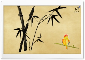 Chinese Bird Painting HD Wide Wallpaper for Widescreen