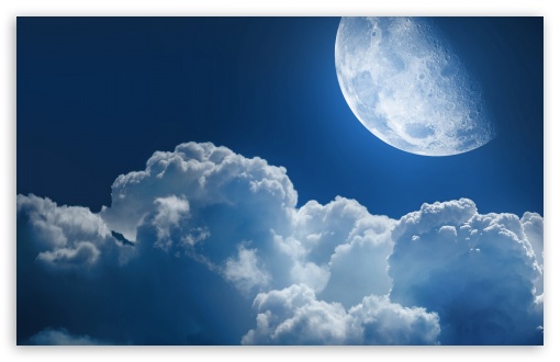 Clouds And Moon HD wallpaper for Wide 16:10 Widescreen WHXGA WQXGA WUXGA WXGA ;