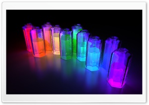 Colorful 3D Bottles HD Wide Wallpaper for Widescreen