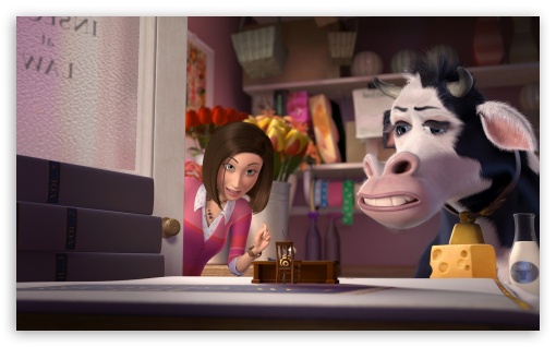Cow Jeanette Chung Bee Movie HD wallpaper for Wide 5:3 Widescreen WGA ; HD 16:9 High Definition WQHD QWXGA 1080p 900p 720p QHD nHD ; Mobile WVGA PSP - WVGA WQVGA Smartphone ( HTC Samsung Sony Ericsson LG Vertu MIO ) Sony PSP Zune HD Zen ;