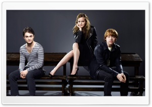 Daniel Radcliffe, Rupert Grint and Emma Watson HD Wide Wallpaper for Widescreen