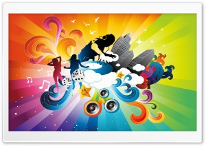DJ Mixing Cartoon HD Wide Wallpaper for Widescreen