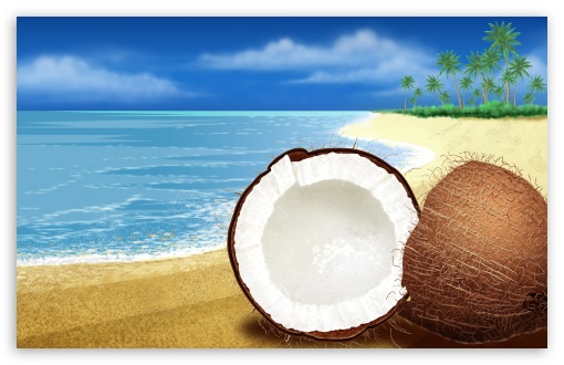 Exotic Coconut On The Beach wallpaper for Wide 16:10 5:3 Widescreen WHXGA