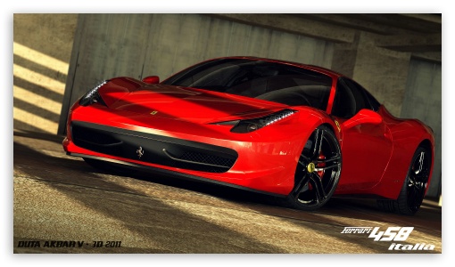 Ferrari 458 Italia 3D Max wallpaper for HD 16:9 High Definition WQHD QWXGA 1080p 900p 720p QHD nHD ;