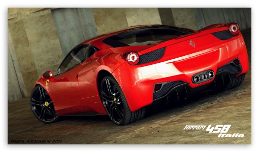 Ferrari 458 Italia 3D Max wallpaper for HD 16:9 High Definition WQHD QWXGA 1080p 900p 720p QHD nHD ;