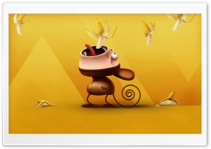 Funny Monkey Eating Bananas wallpaper