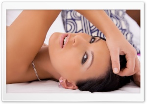 Girl Laying On Bed HD Wide Wallpaper for Widescreen